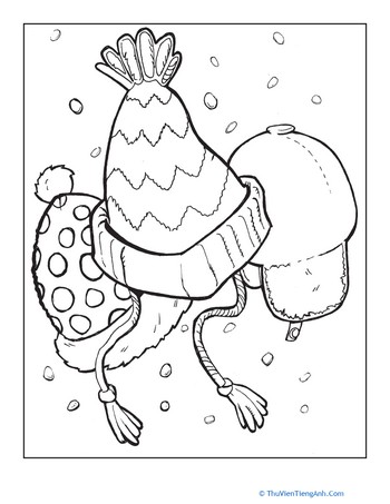 Winter Hats Coloring Page